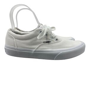 Vans Sneakers Womens 6.5 White Canvas Sneaker Low Top Lace Up Classic Skate Shoe